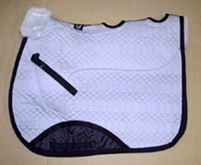 Full Quilted All Purpose Large Vented Saddle Pad Silver