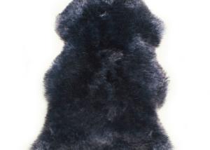 Sheepskin Rug Single Pelt Blue with Black Tips