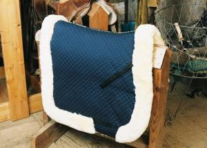Dressage Saddle Blanket with Complete Lining & Full Roll Edge Blue