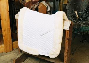 Dressage Saddle Blanket with Complete Lining & Full Roll Edge White