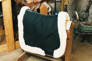 All Purpose Saddle Blanket with Complete Lining & Full Roll Edge Black