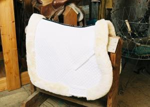 All Purpose Saddle Blanket with Complete Lining & Full Roll Edge White
