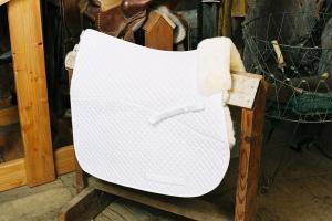 All Purpose Saddle Blanket with Pommel Roll White